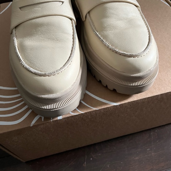 Portland Leather Company Patina Zoe Chunky Sole Leather Loafer in Bone color - Picture 4 of 6